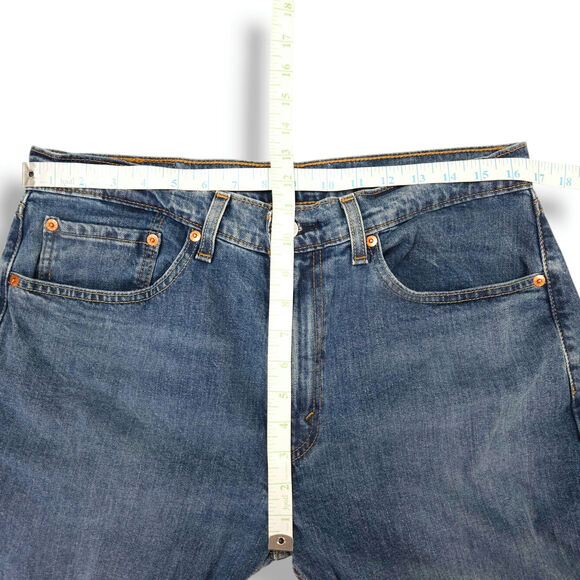 Levi’s 505 Regular Fit Straight Leg Jeans W34 L30 Dark Stonewash Zip Fly  Y2K - Picture 8 of 10